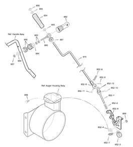 Chute Rod Diagram and Parts List for C950-52429-0 2004 Briggs and Stratton Snow Blower